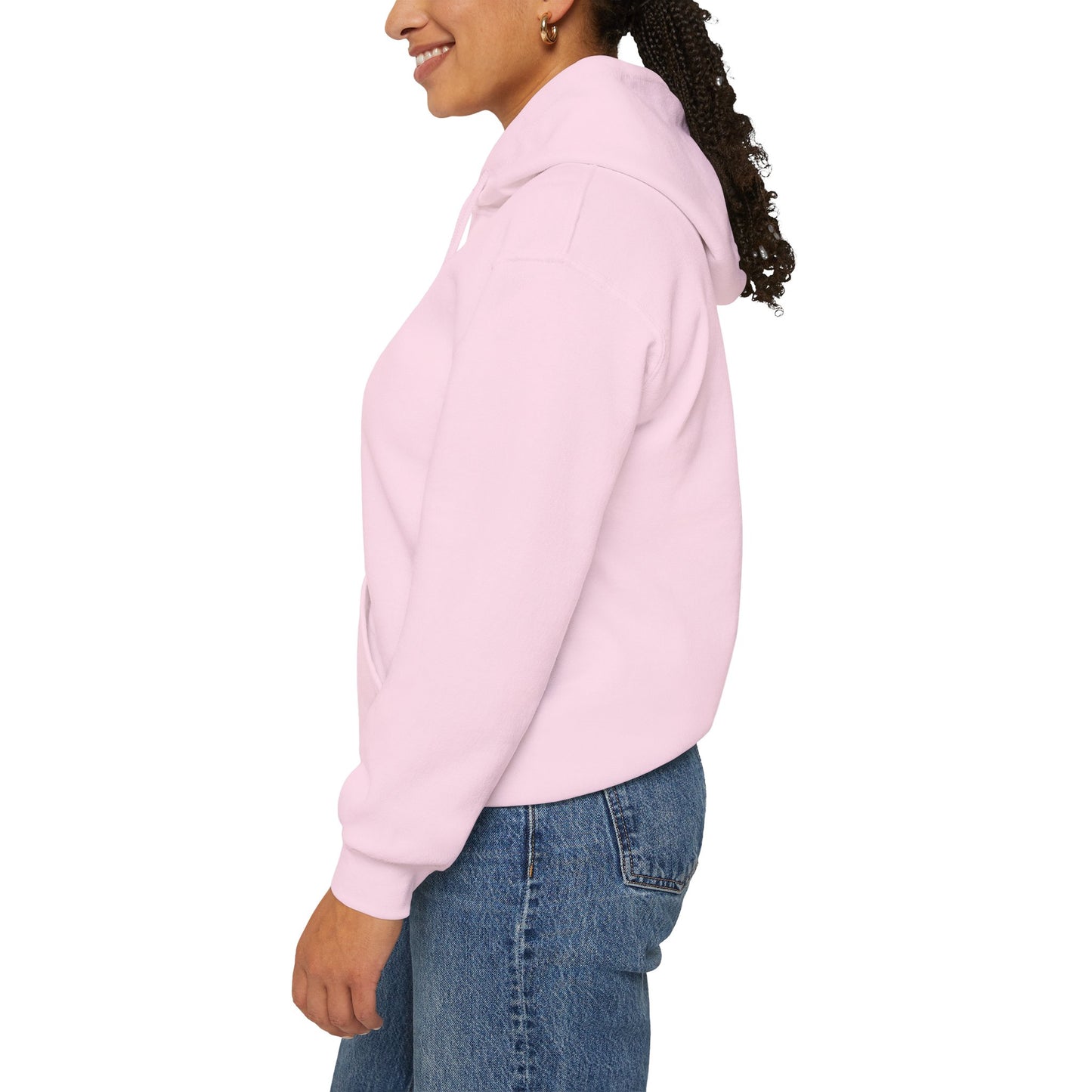 Anime Summer-Themed Unisex Heavy Blendâ„¢ Hooded Sweatshirt with Art of Girl & Coconut Tree under a Shooting Star - Warm Tropical Vibes