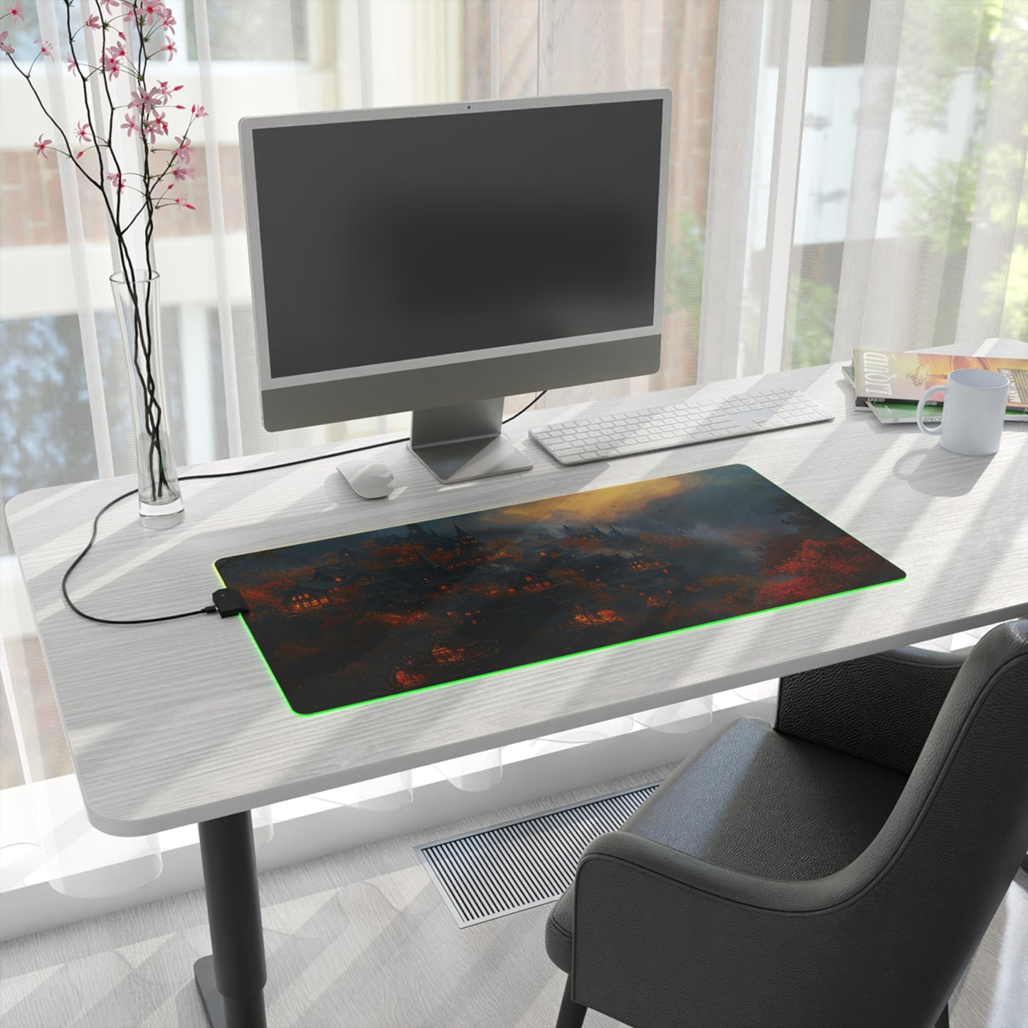 Autumn Fantasy Village LED Gaming Mouse Pad