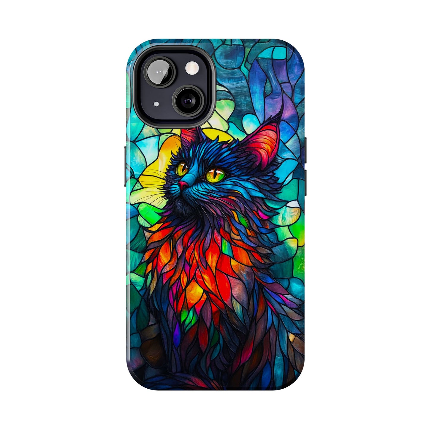 Stained Glass Cat Tough Phone Cases