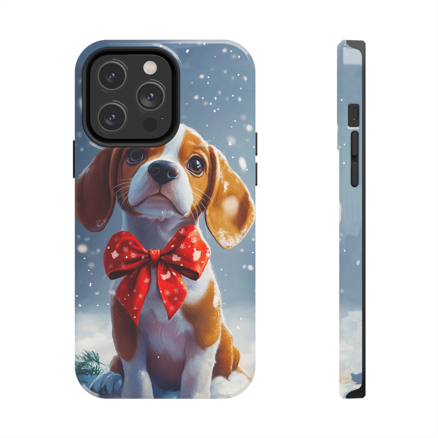 Snowy Cute Christmas Beagle Tough Phone Cases
