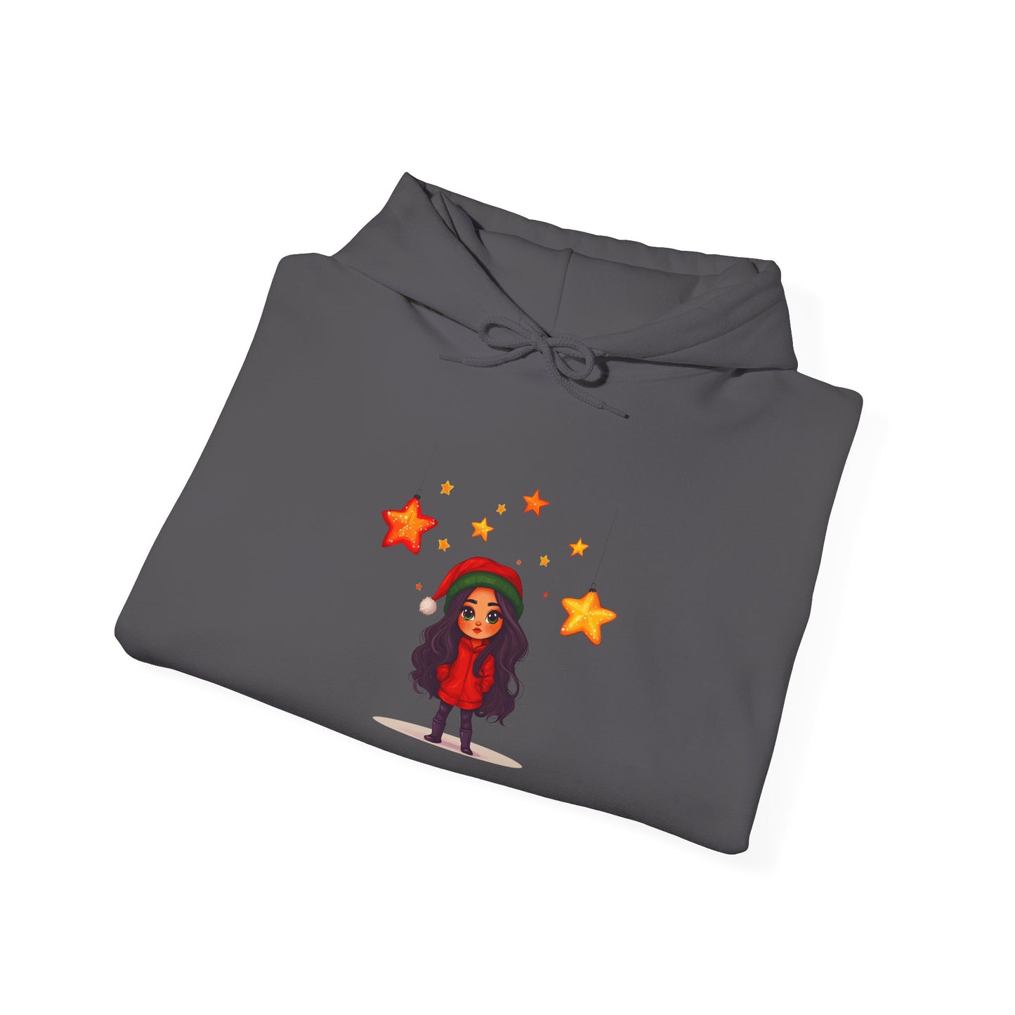 Cute Christmas Starry Ornaments Girl Unisex Heavy Blend™ Hooded Sweatshirt