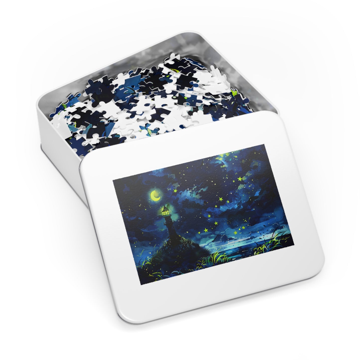 Moonlight Lighthouse Jigsaw Puzzle (30, 110, 252, 500,1000-Piece)