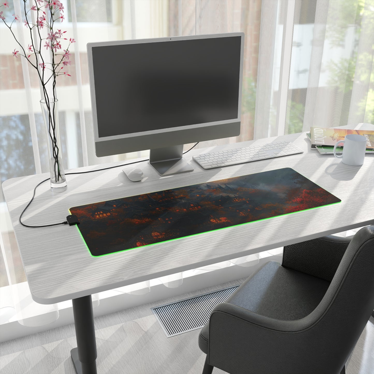 Autumn Fantasy Village LED Gaming Mouse Pad
