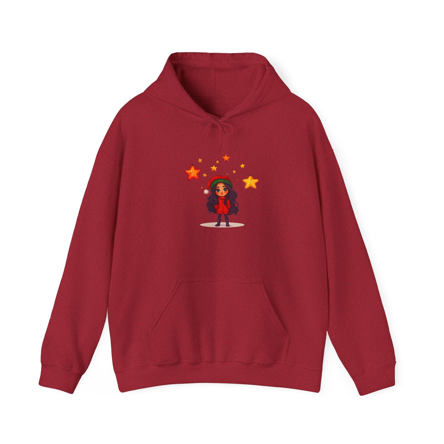 Cute Christmas Starry Ornaments Girl Unisex Heavy Blend™ Hooded Sweatshirt