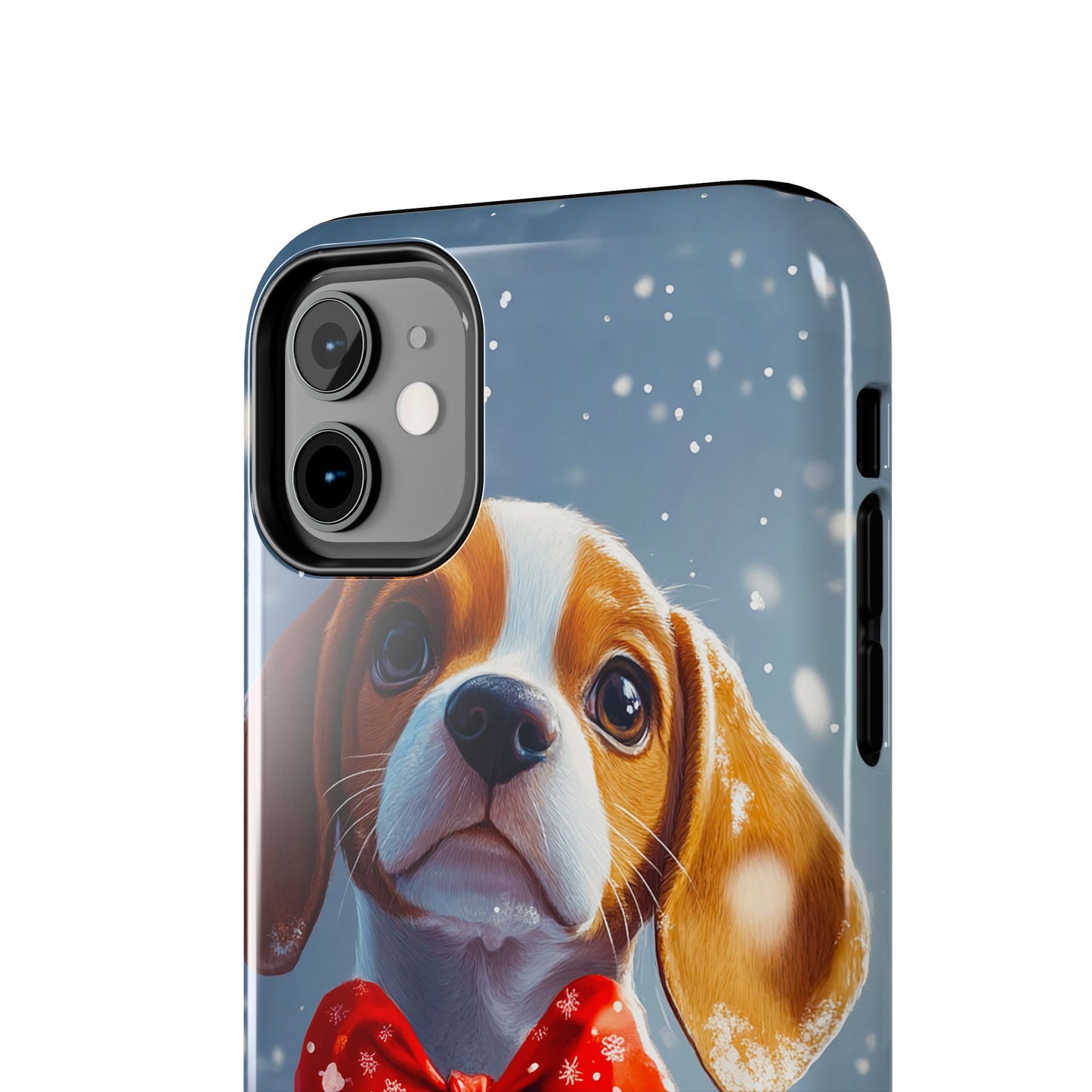 Snowy Cute Christmas Beagle Tough Phone Cases