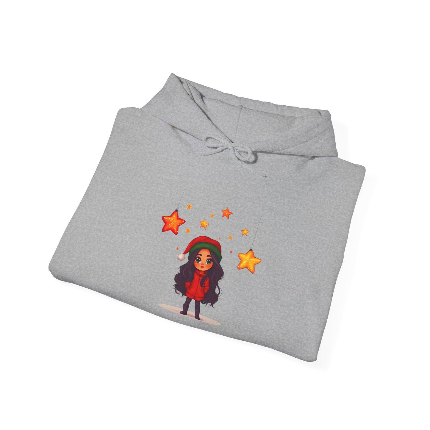 Cute Christmas Starry Ornaments Girl Unisex Heavy Blend™ Hooded Sweatshirt