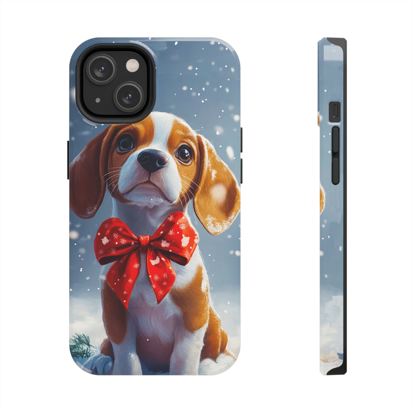 Snowy Cute Christmas Beagle Tough Phone Cases