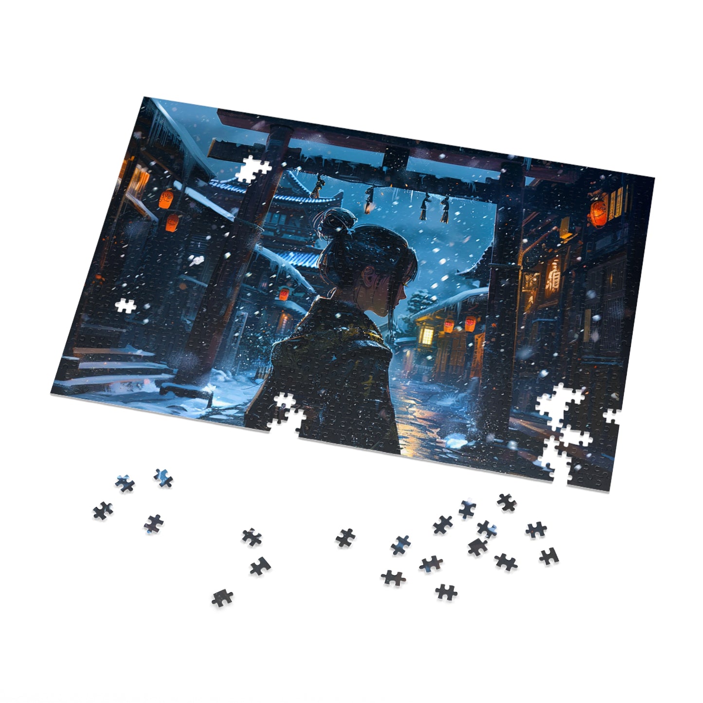 Snowy Japanese Village Jigsaw Puzzle (30, 110, 252, 500,1000-Piece)