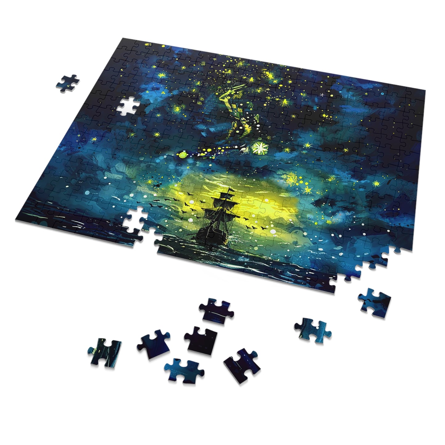 Starry Sky Lost Pirate Ship Jigsaw Puzzle (30, 110, 252, 500,1000-Piece)