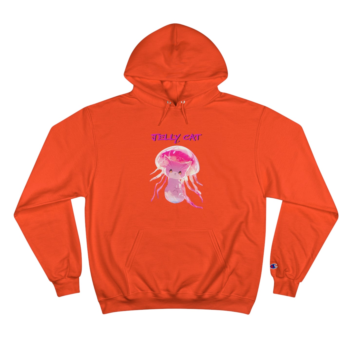 Cute Jellyfish Ghost Cat Hoodie - Pink Jellyfish Cat Design - Champion Pullover for Women & Men