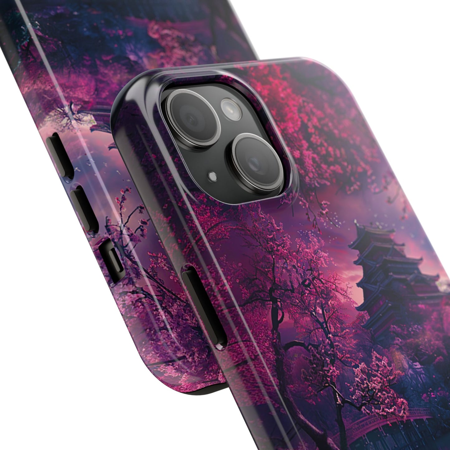 Japanese Cherry Blossum Castle Tough Phone Case iPhone Android