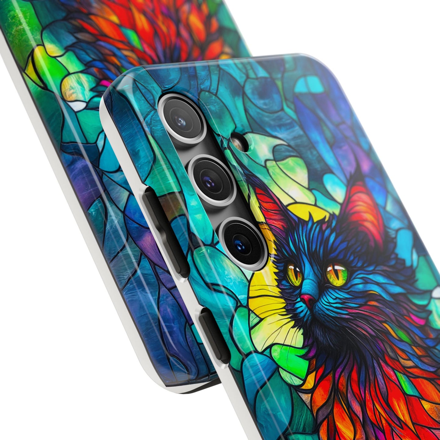 Stained Glass Cat Tough Phone Cases