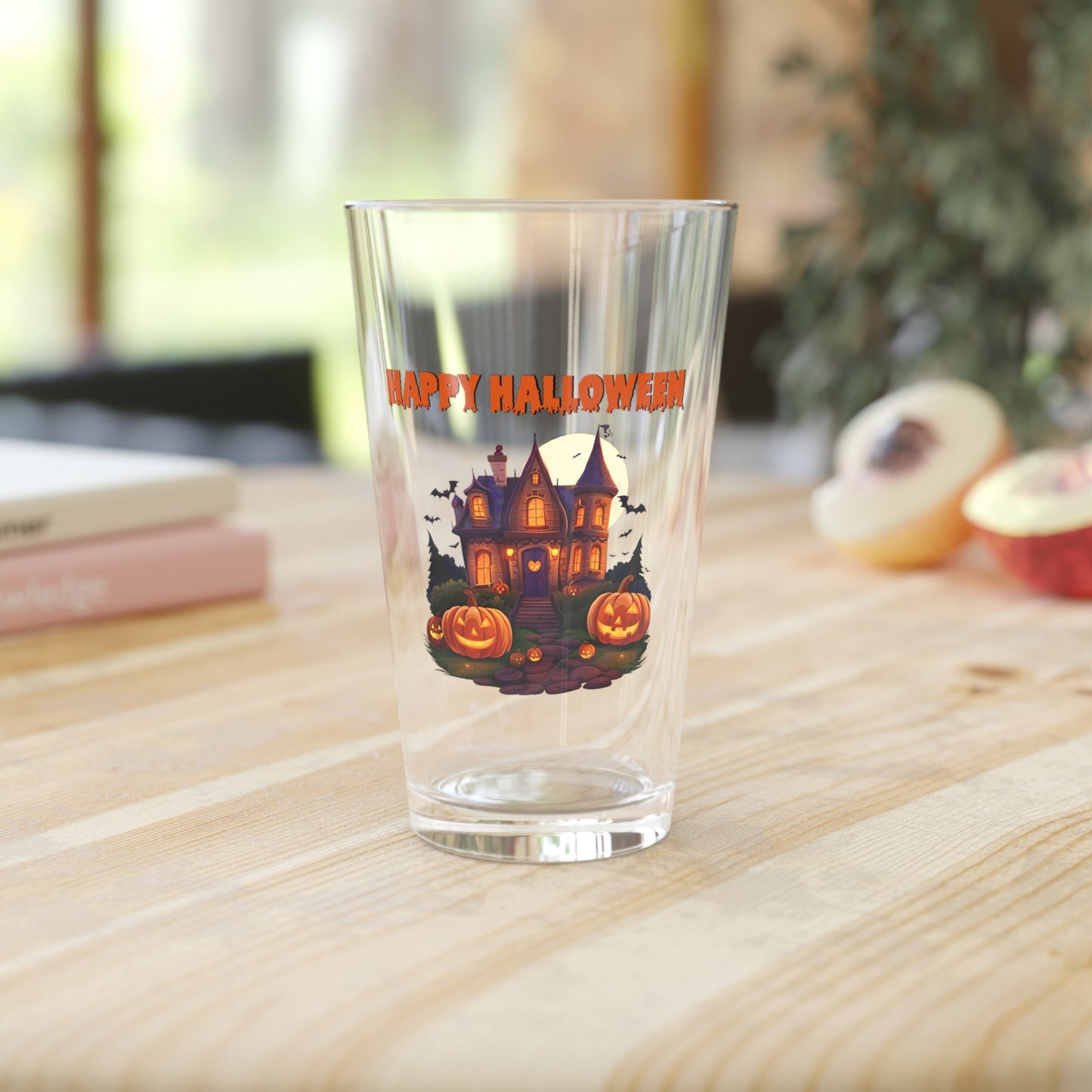 Happy Halloween Haunted House Pint Glass, 16oz