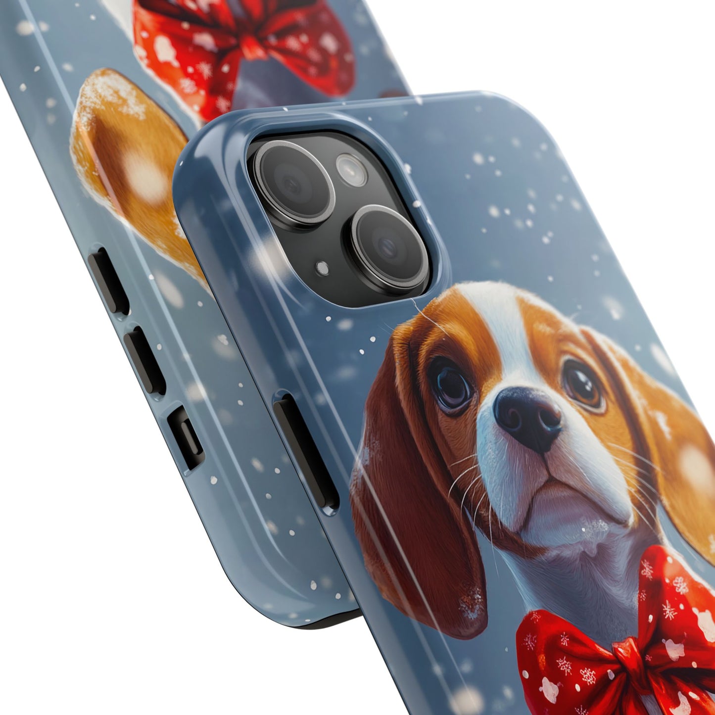 Snowy Cute Christmas Beagle Tough Phone Cases