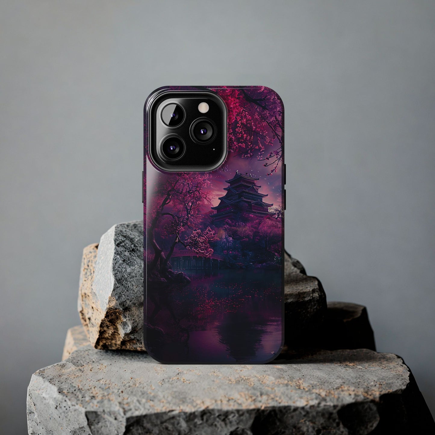 Japanese Cherry Blossum Castle Tough Phone Case iPhone Android