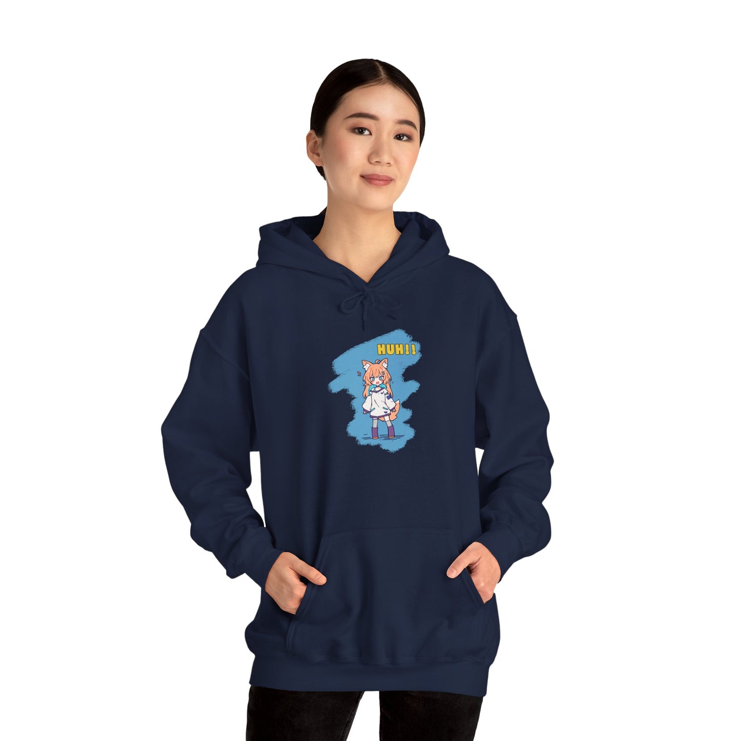 Sweet Fox Girl Huh!! Unisex - Heavy Blend⢠Hooded Sweatshirt - Vibrant Anime Style - Cute and Funny Design