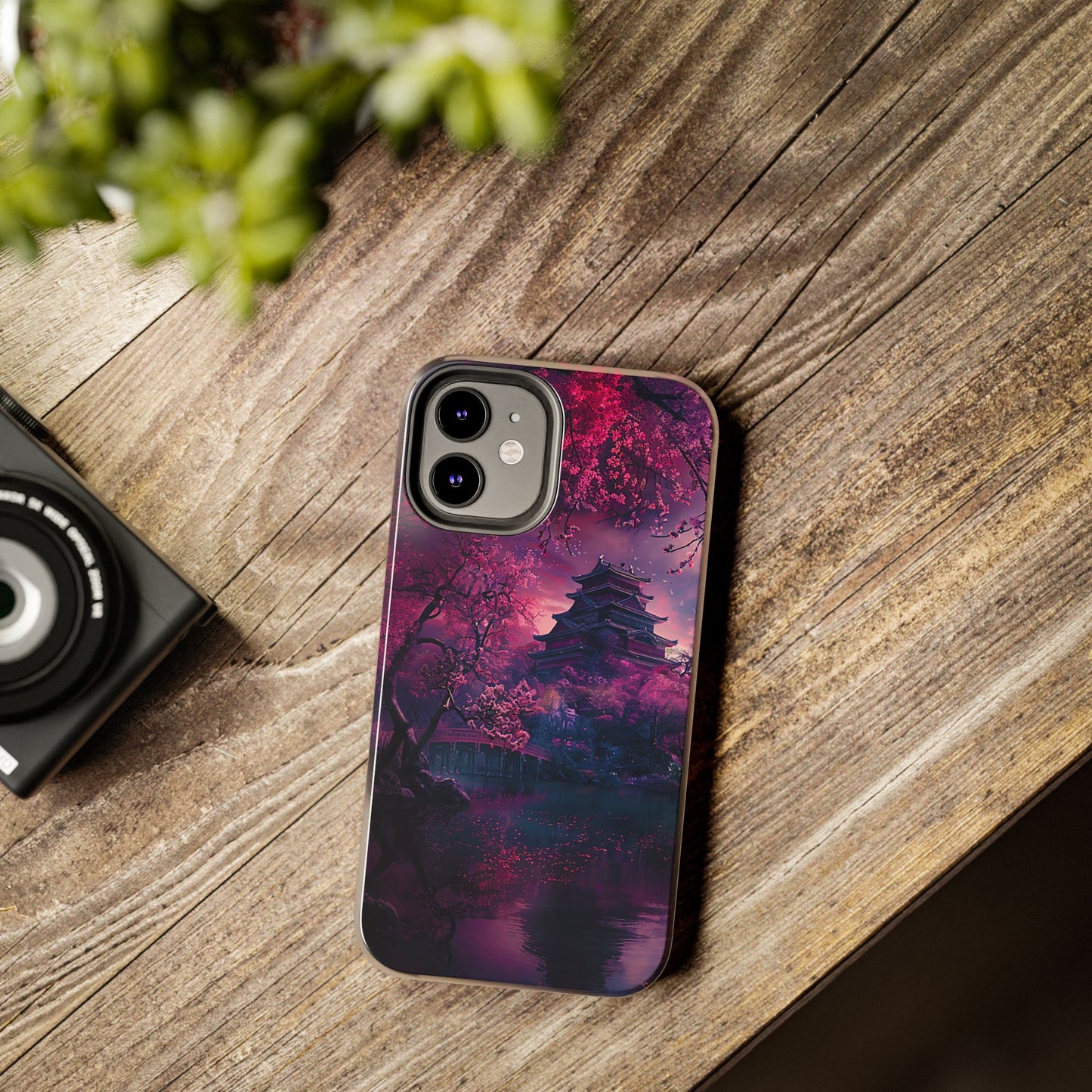 Japanese Cherry Blossum Castle Tough Phone Case iPhone Android
