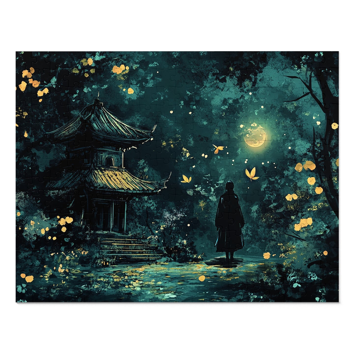 Japanese Shrine Nighttime Fantasy Jigsaw Puzzle (30, 110, 252, 500,1000-Piece)