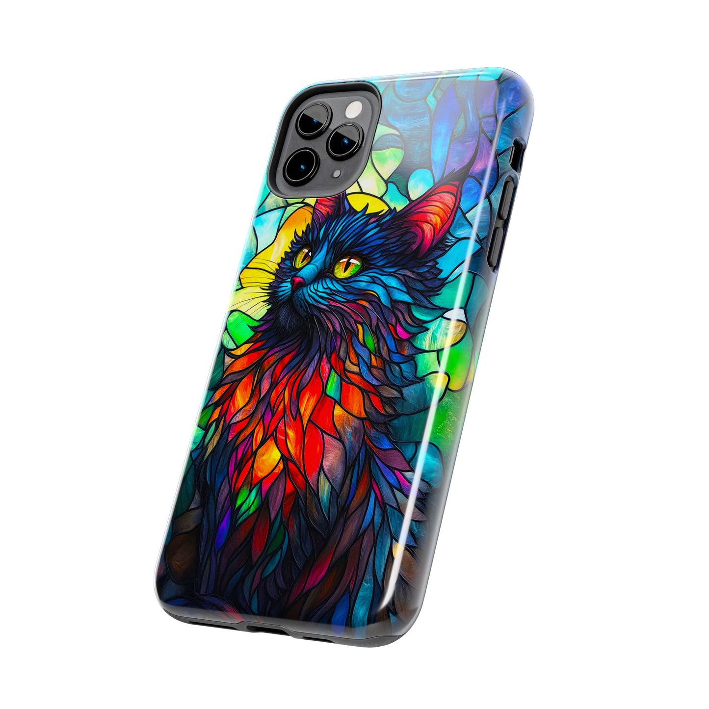 Stained Glass Cat Tough Phone Cases