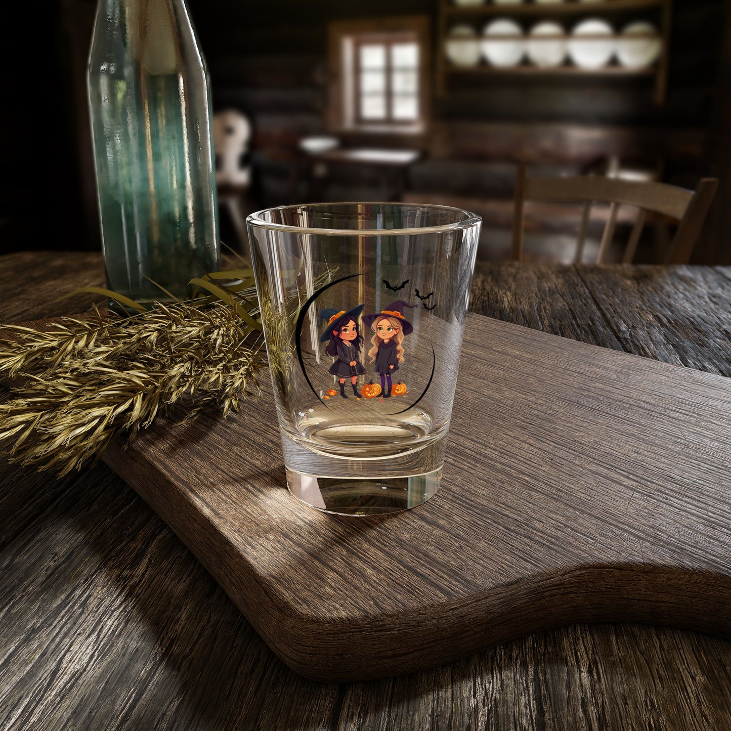 Cute Halloween Witch Girls Shot Glass, 1.5oz