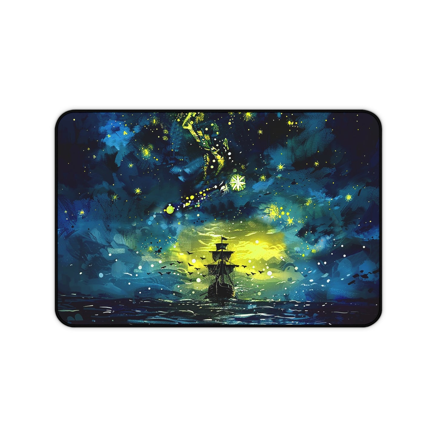 Starry Sky Lost Pirate Ship Desk Mat