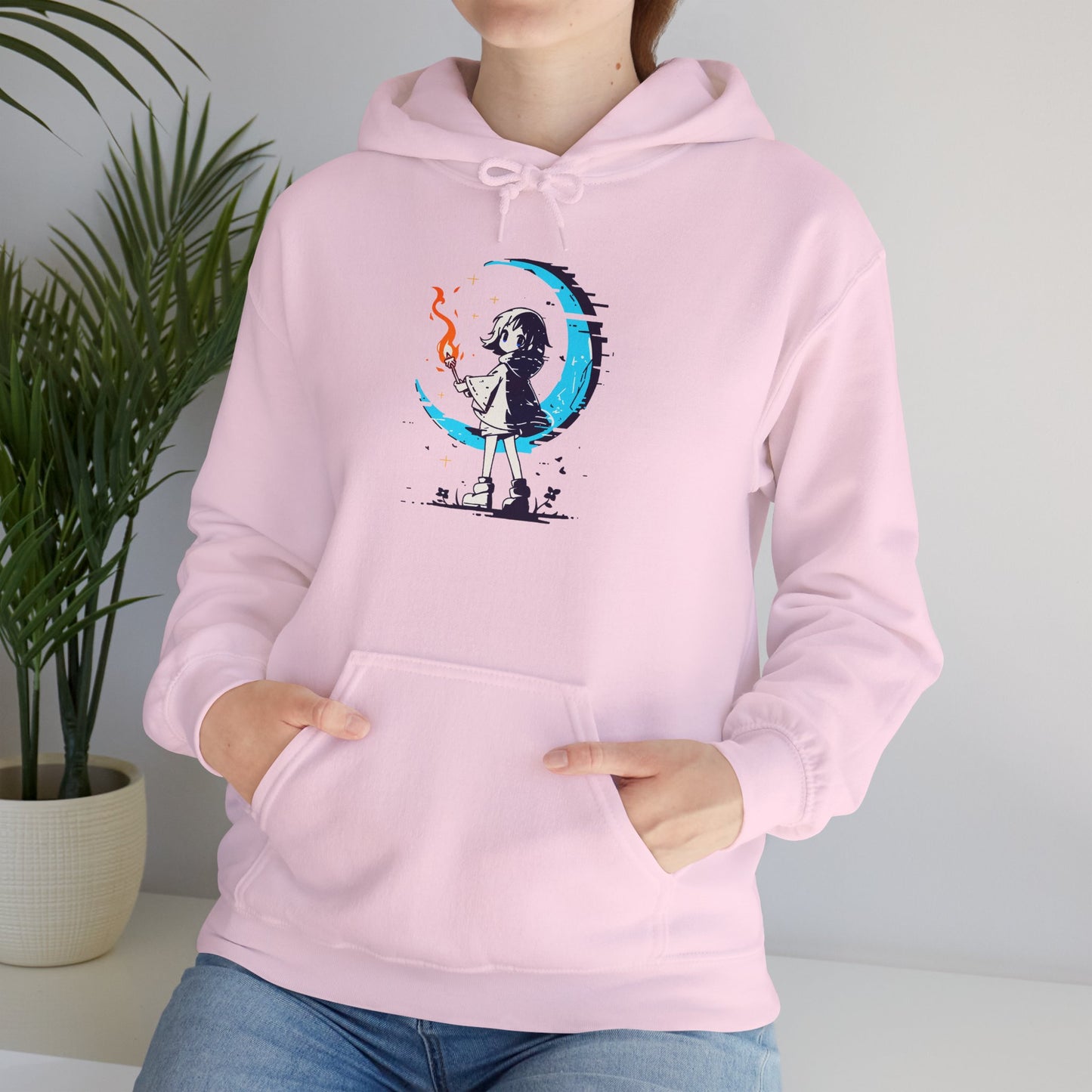 Fantasy Moon Girl Torchbearer Unisex Heavy Blend™ Hooded Sweatshirt