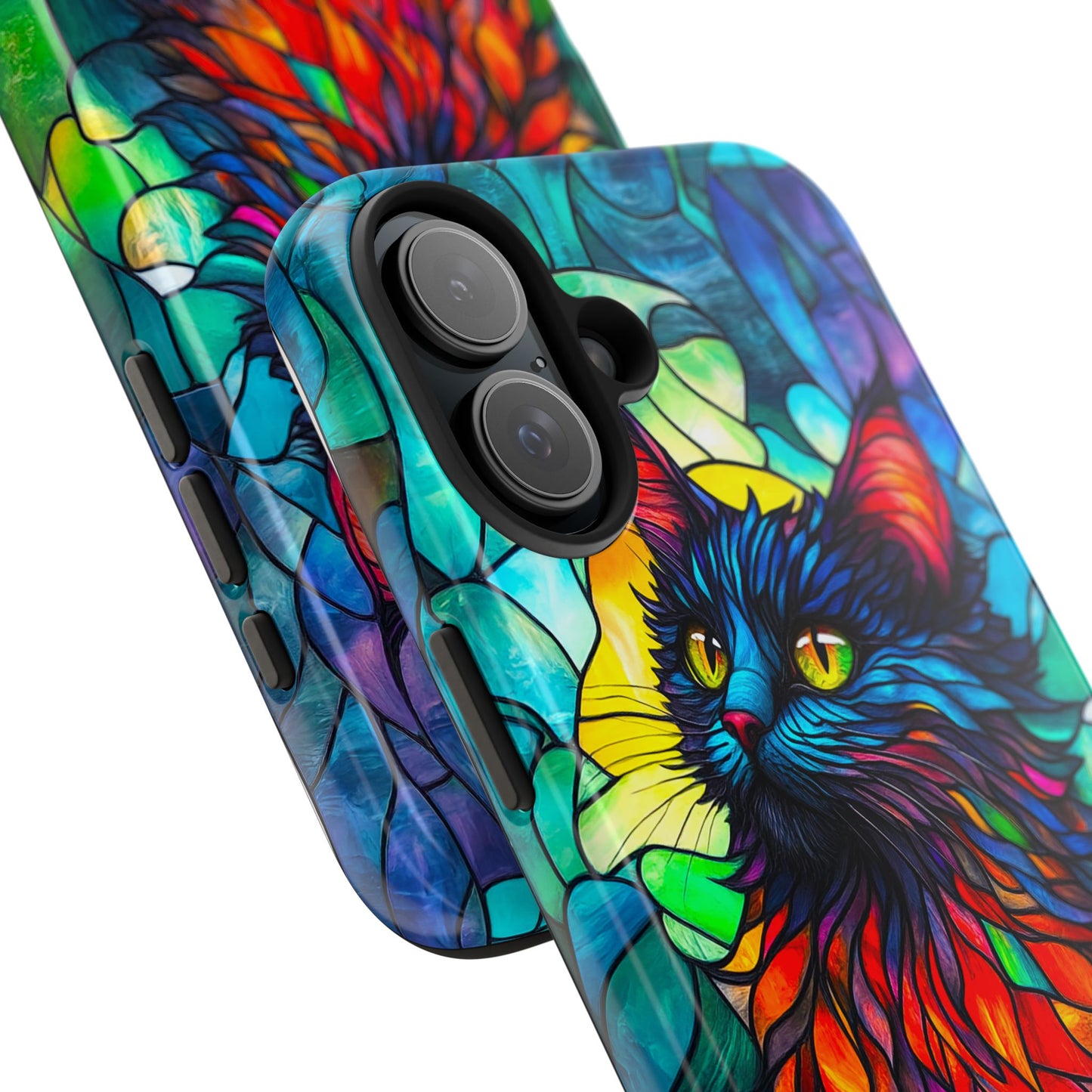 Stained Glass Cat Tough Phone Cases