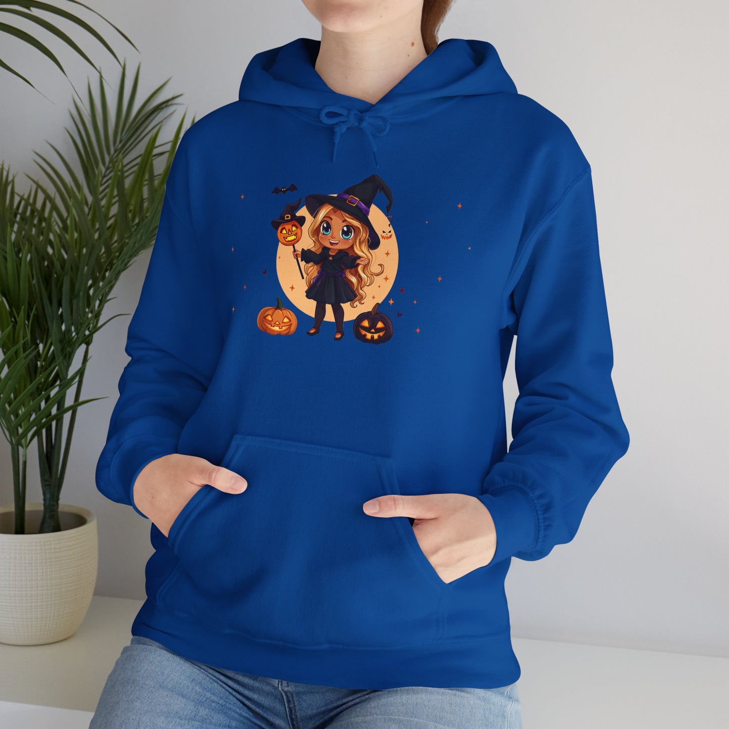 Cute Halloween Magician Girl Unisex Heavy Blend™ Hooded Sweatshirt