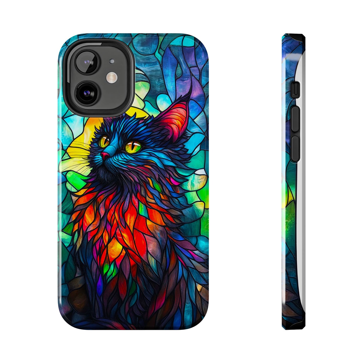 Stained Glass Cat Tough Phone Cases