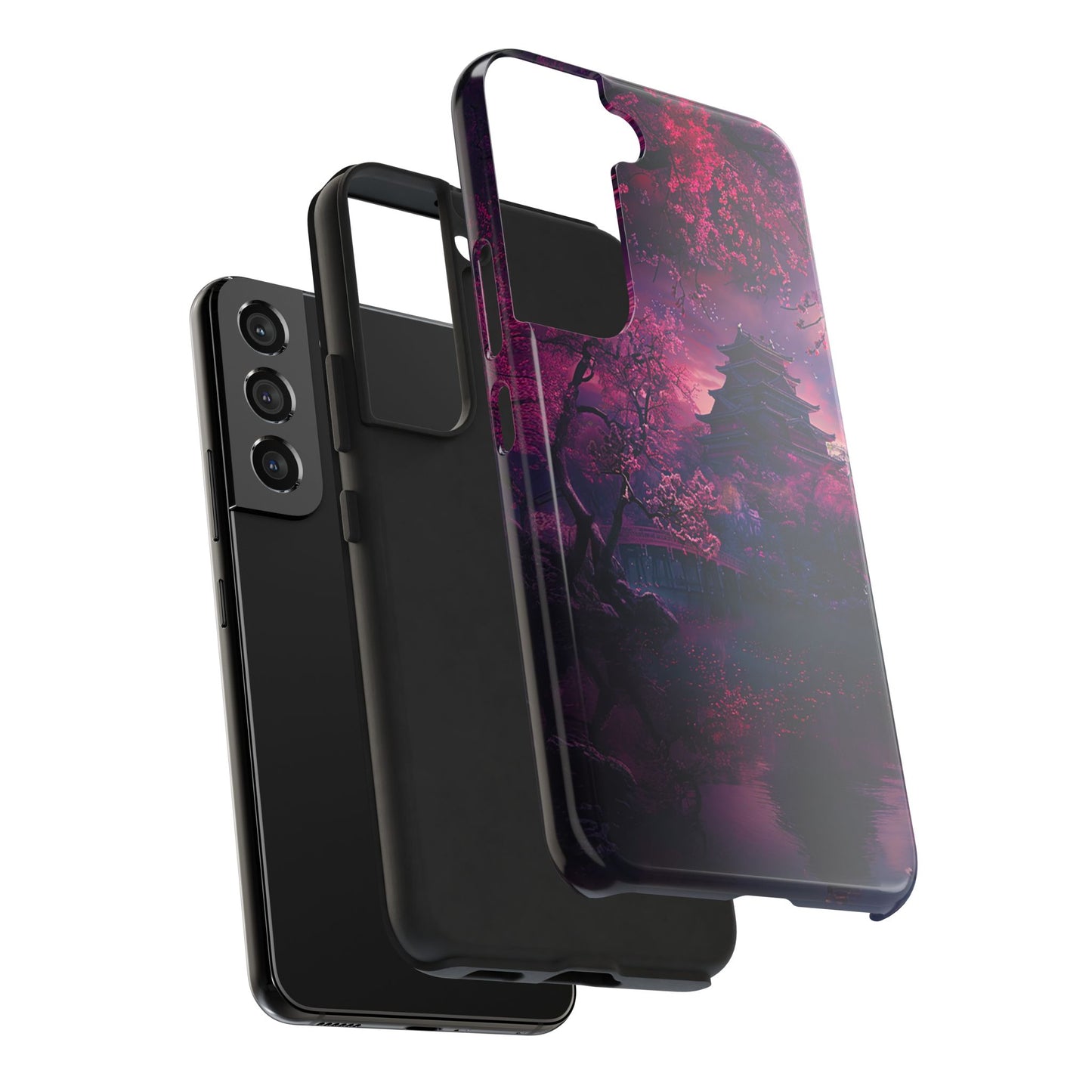Japanese Cherry Blossum Castle Tough Phone Case iPhone Android