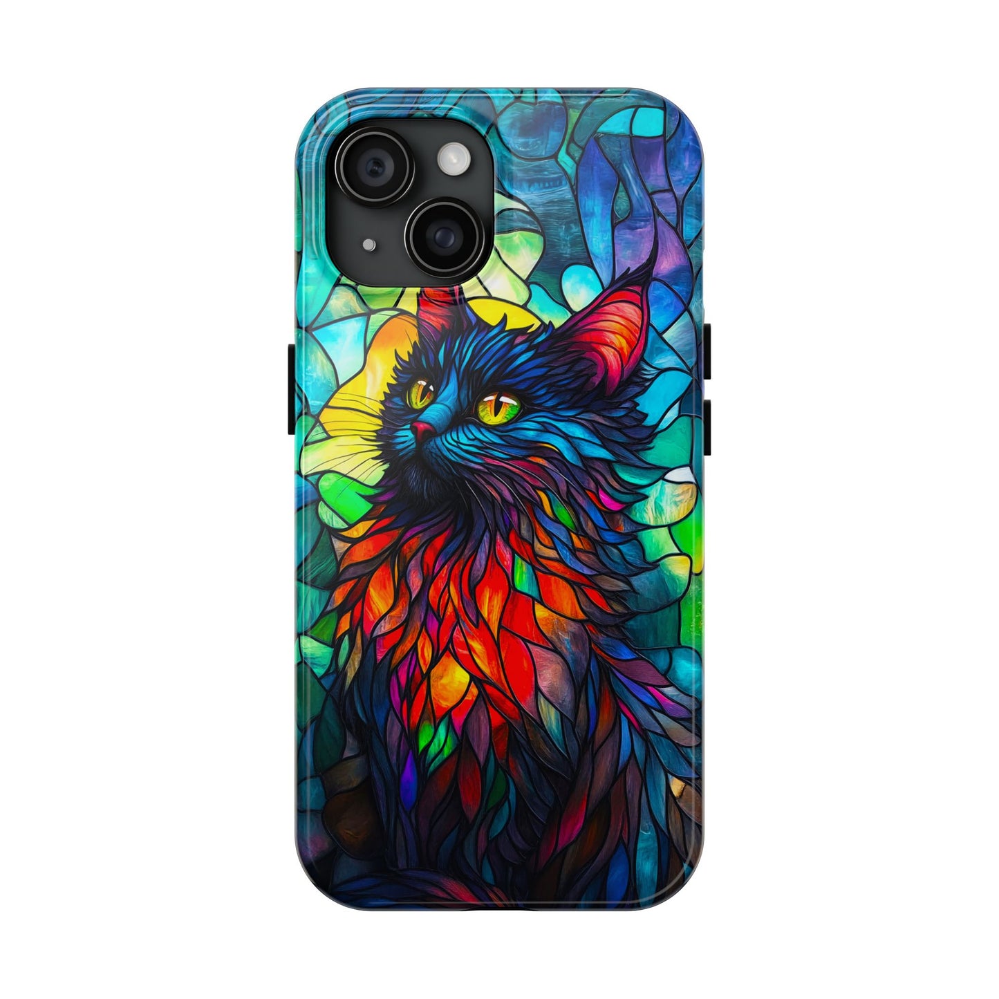 Stained Glass Cat Tough Phone Cases