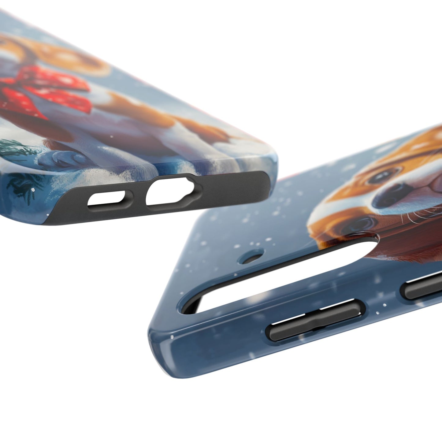 Snowy Cute Christmas Beagle Tough Phone Cases