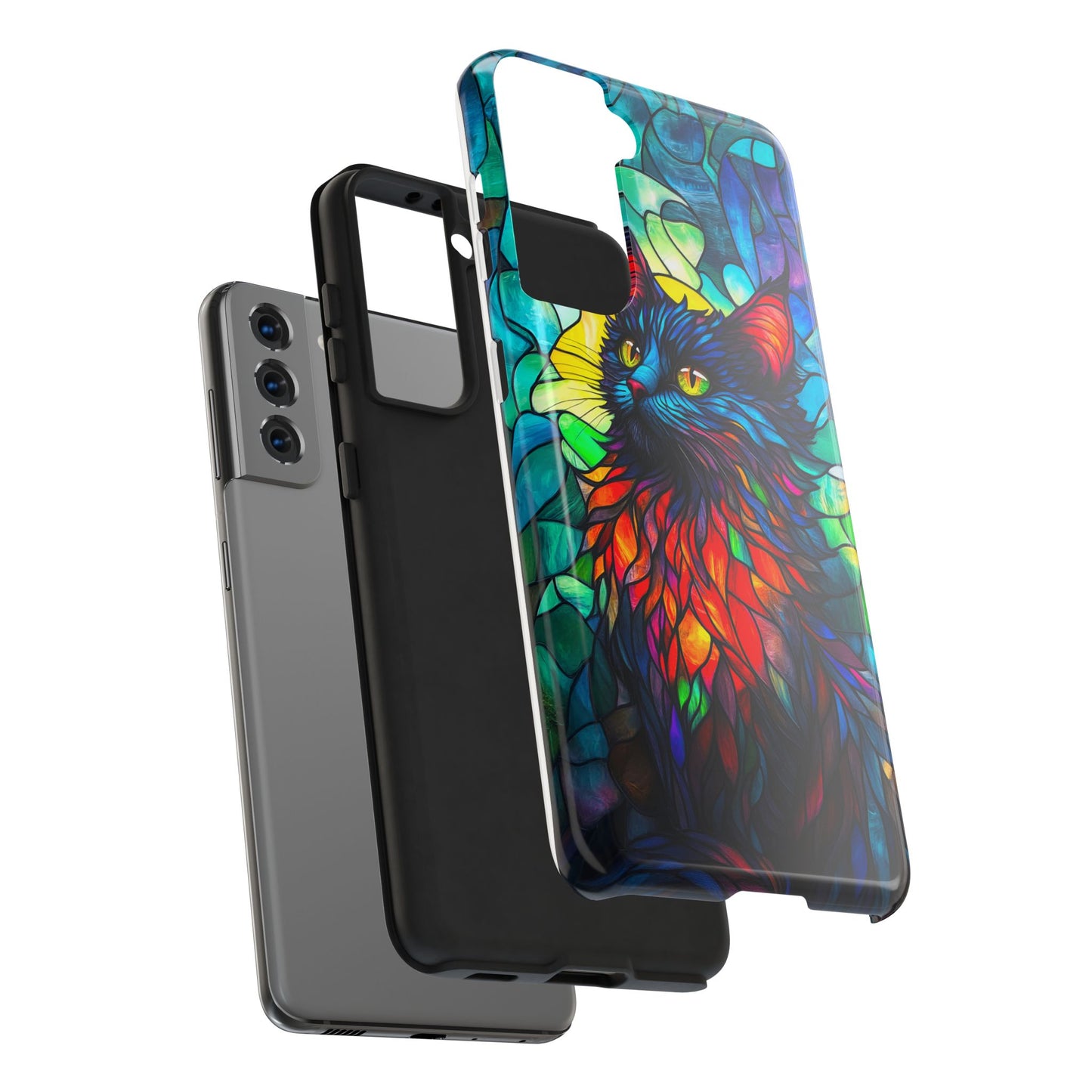 Stained Glass Cat Tough Phone Cases