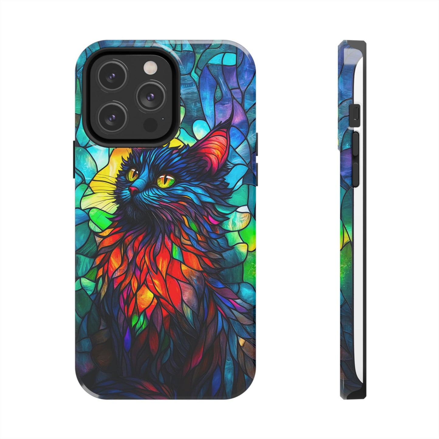 Stained Glass Cat Tough Phone Cases