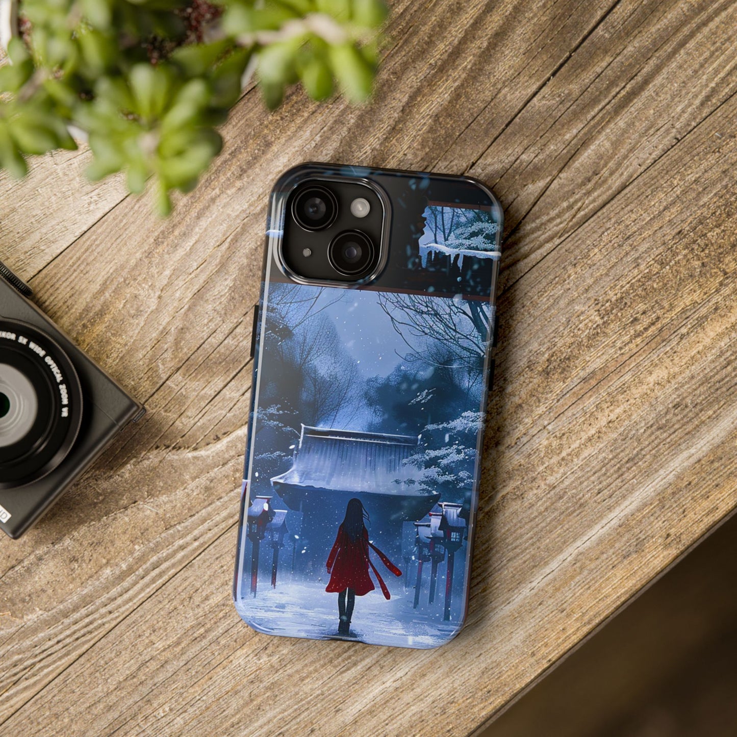 Japanese Snowy Shinto Shrine Girl Tough Phone Cases iPhone Android