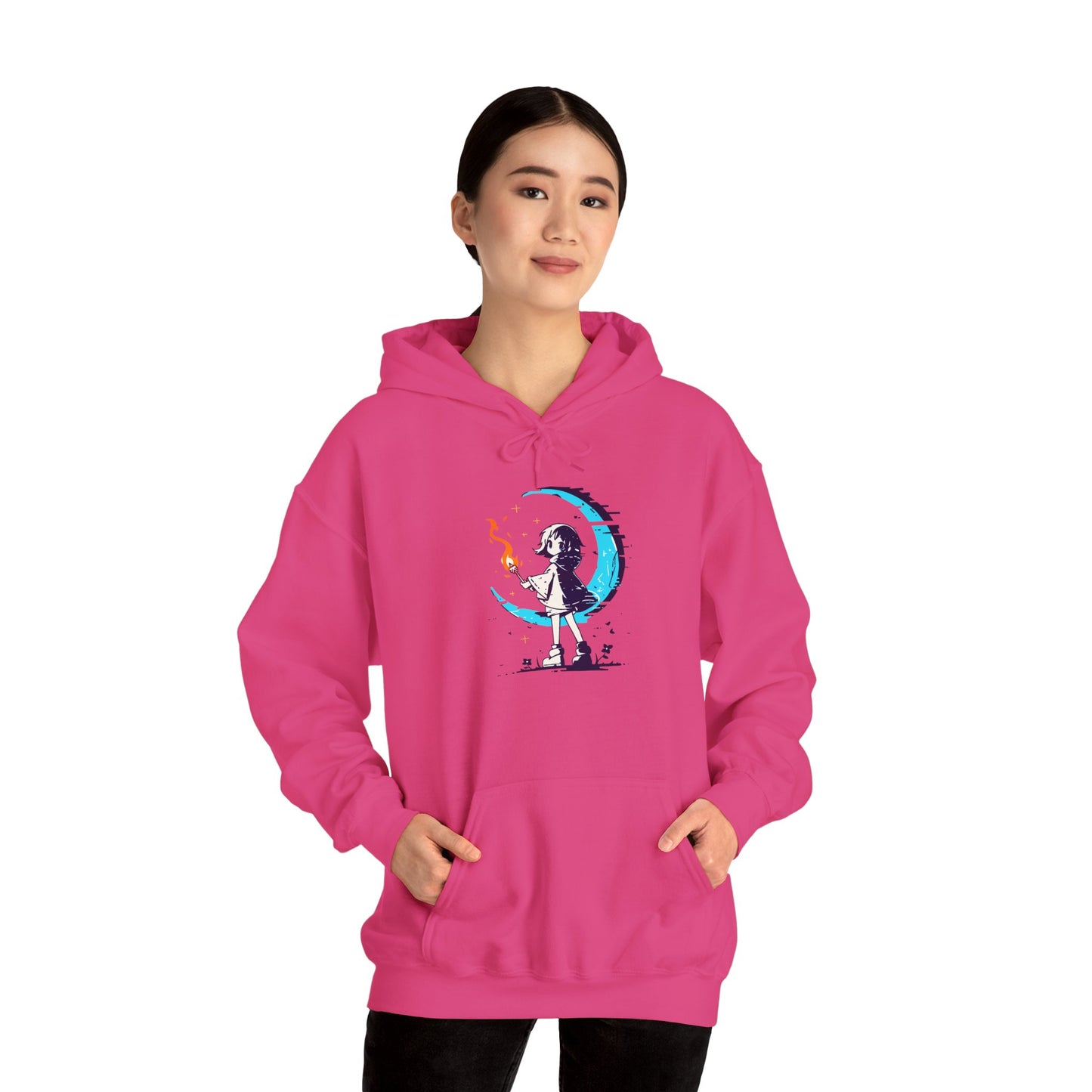 Fantasy Moon Girl Torchbearer Unisex Heavy Blend™ Hooded Sweatshirt