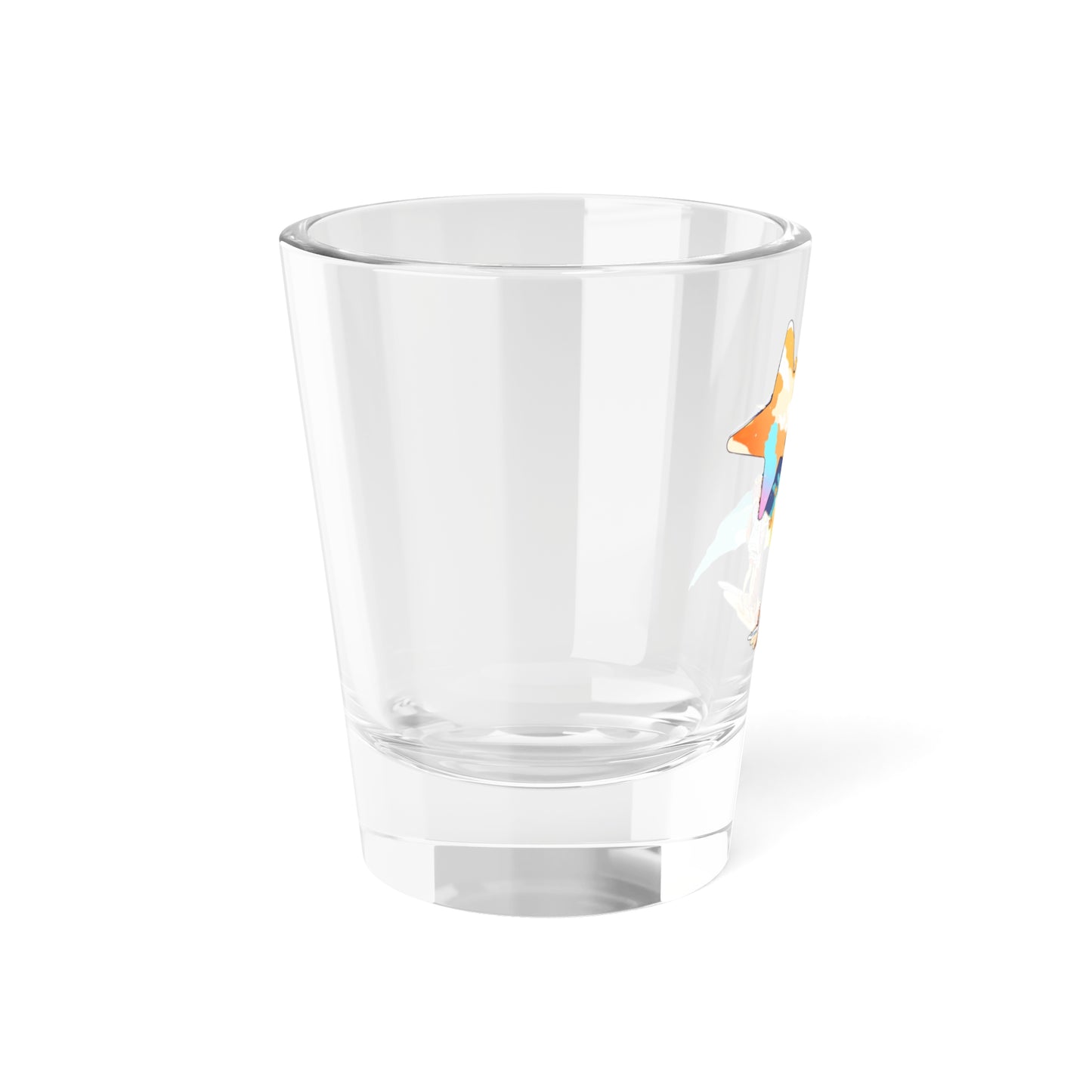 Anime Summer - Themed Shot Glass, 1.5oz with Art of Girl & Coconut Tree under a Shooting Star - Warm Tropical Vibes
