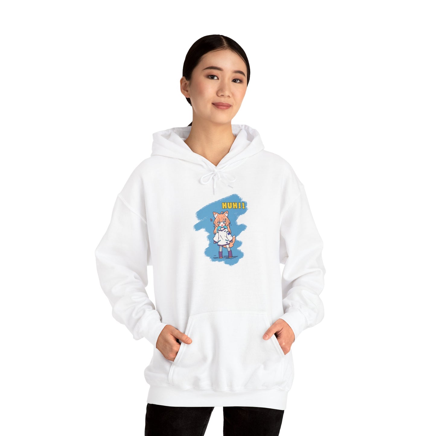 Sweet Fox Girl Huh!! Unisex - Heavy Blend⢠Hooded Sweatshirt - Vibrant Anime Style - Cute and Funny Design