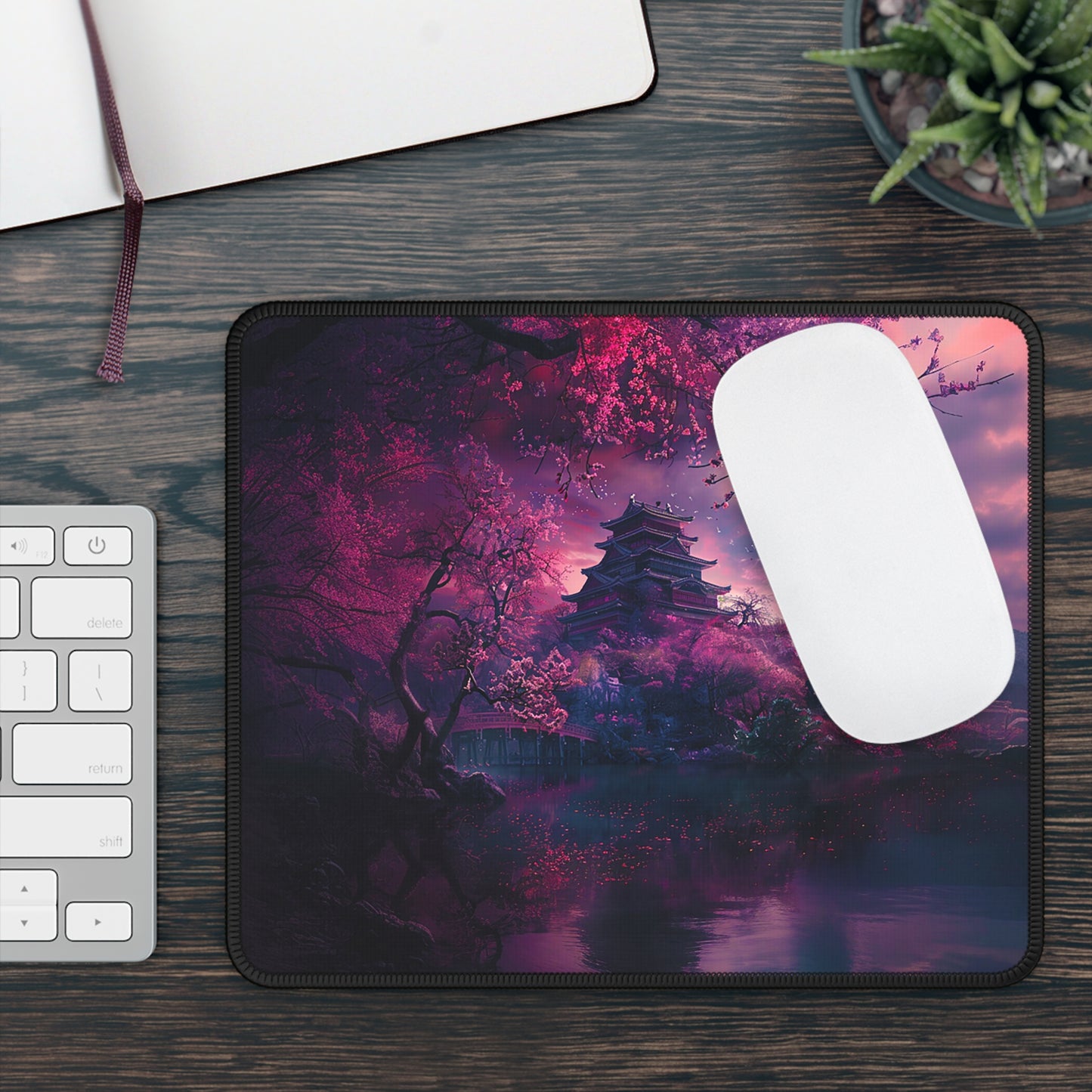 Japanese Cherry Blossum Castle Gaming Mouse Pad