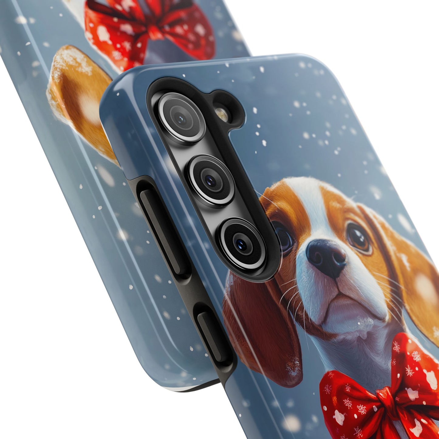 Snowy Cute Christmas Beagle Tough Phone Cases