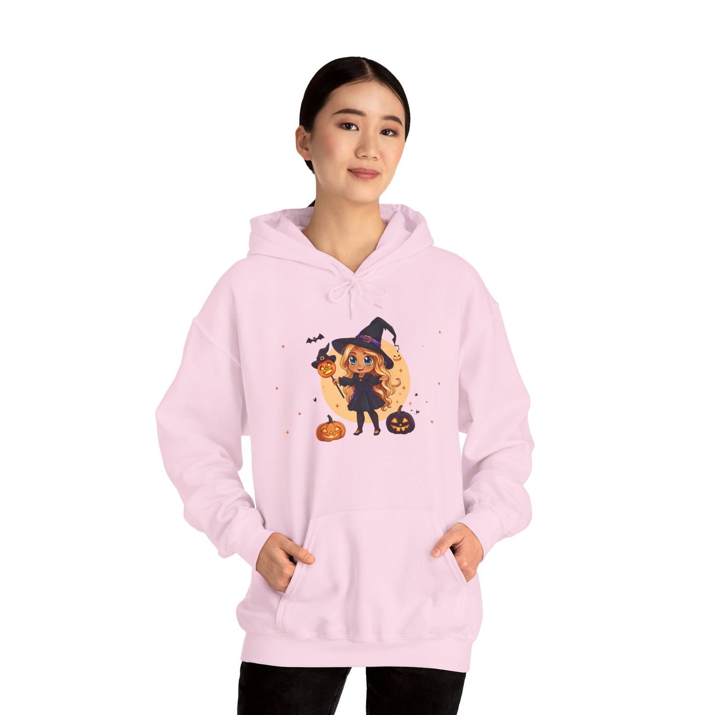 Cute Halloween Magician Girl Unisex Heavy Blend™ Hooded Sweatshirt