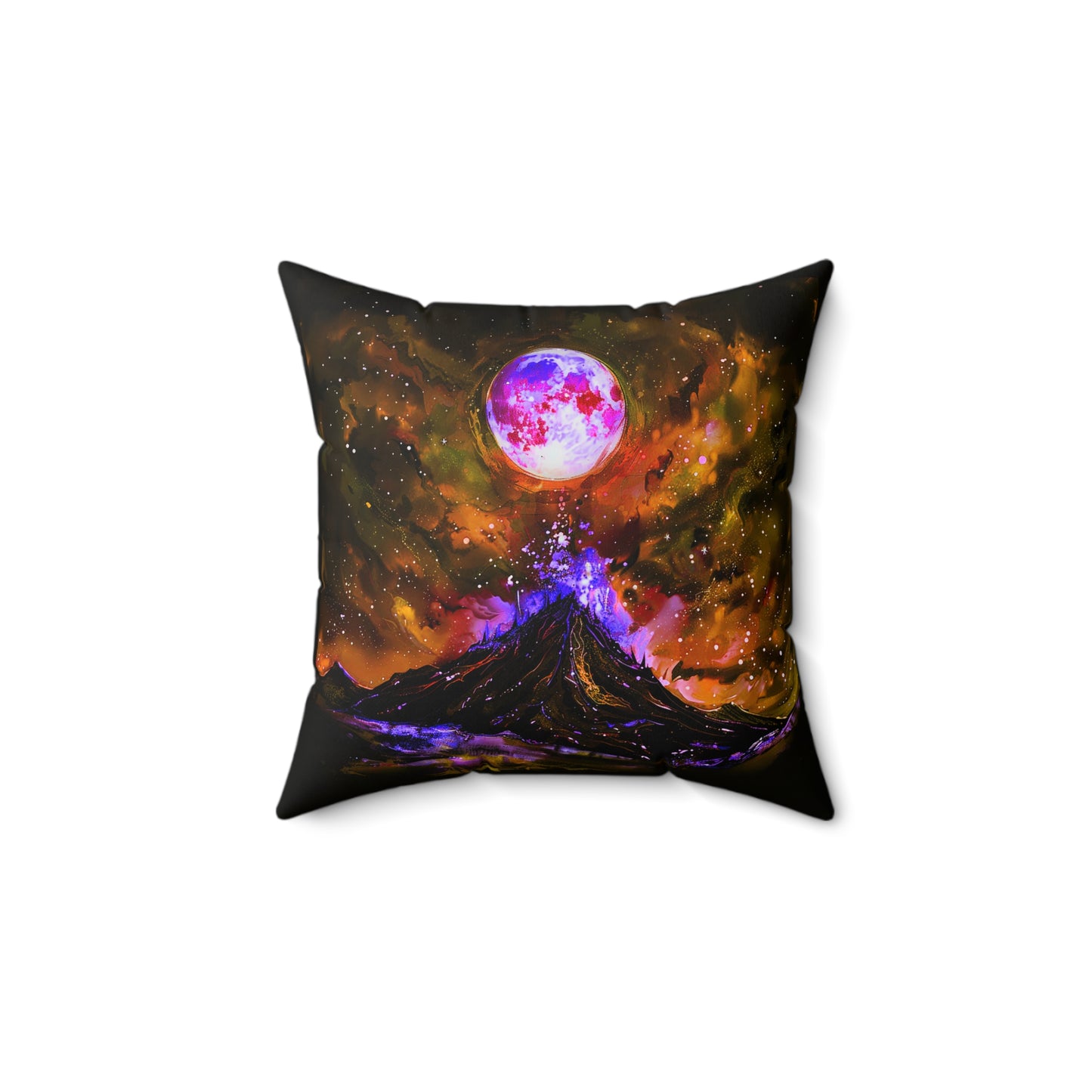 The Mystical Volcano Square Polyester Square Pillow