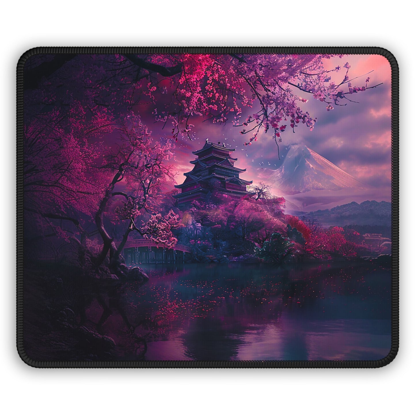 Japanese Cherry Blossum Castle Gaming Mouse Pad