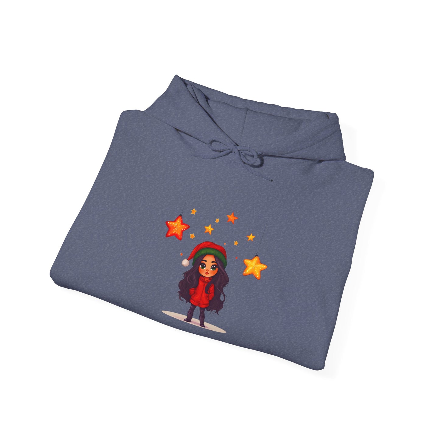 Cute Christmas Starry Ornaments Girl Unisex Heavy Blend™ Hooded Sweatshirt