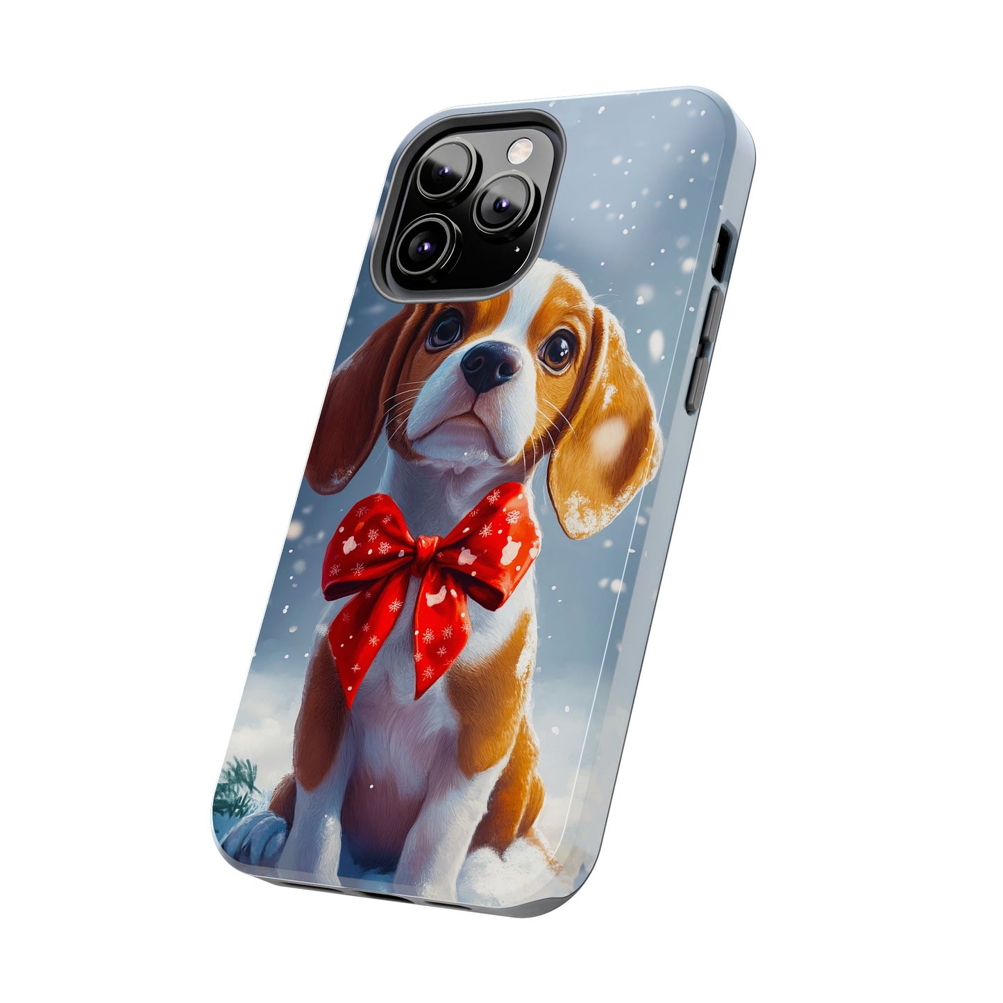 Snowy Cute Christmas Beagle Tough Phone Cases