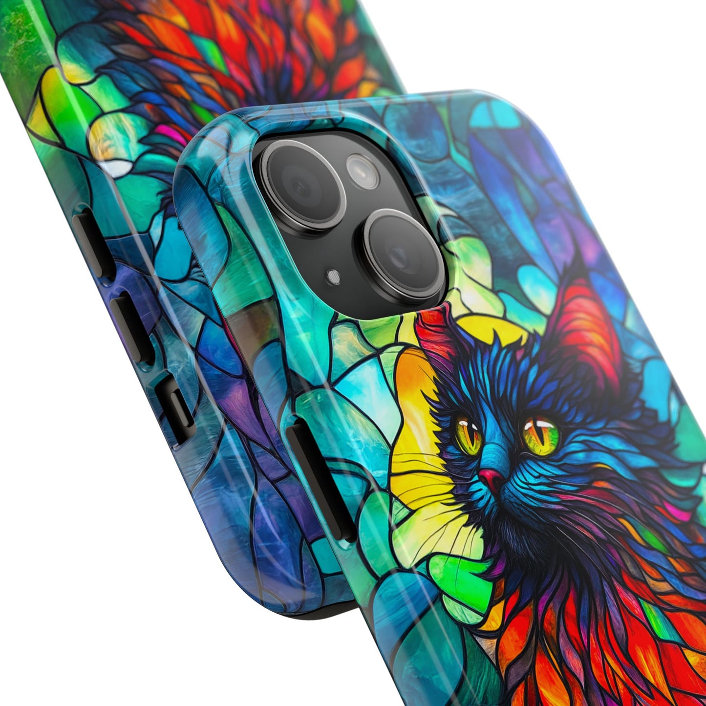 Stained Glass Cat Tough Phone Cases