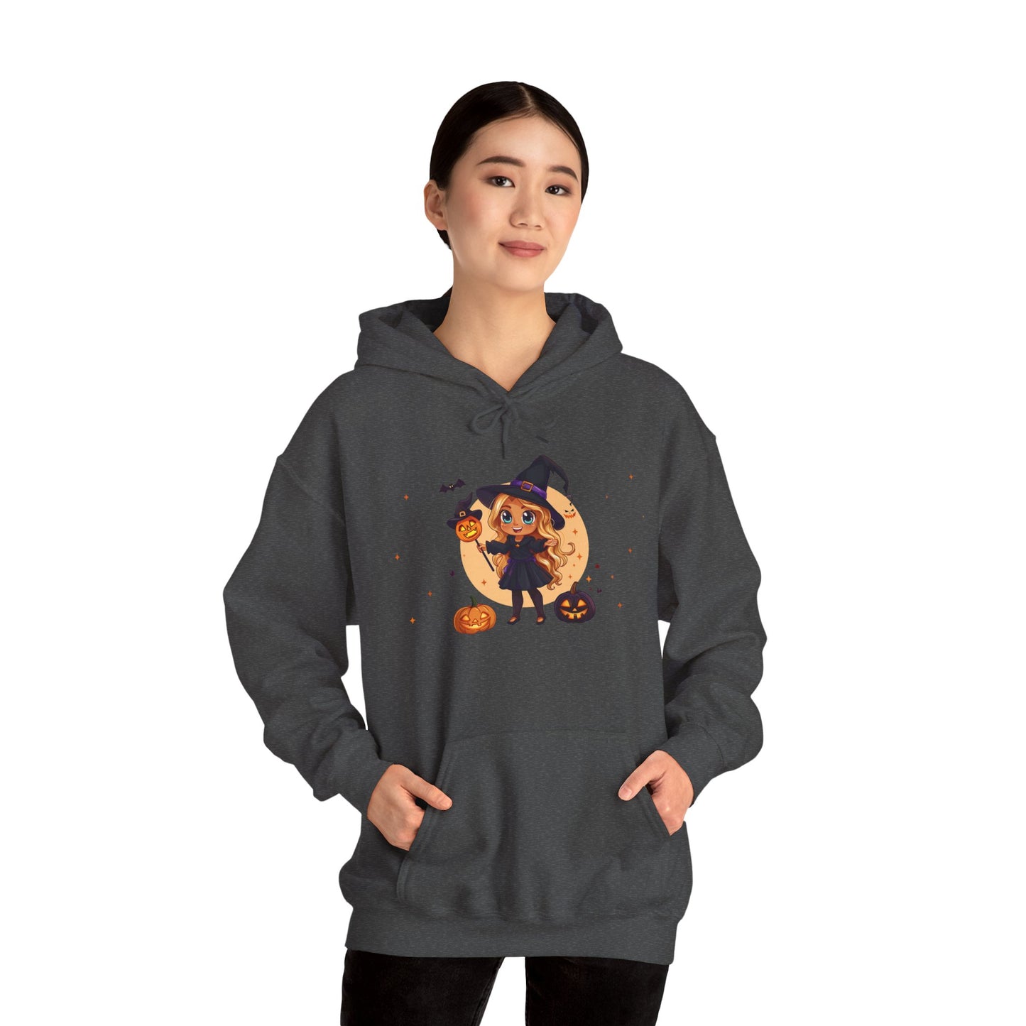 Cute Halloween Magician Girl Unisex Heavy Blend™ Hooded Sweatshirt