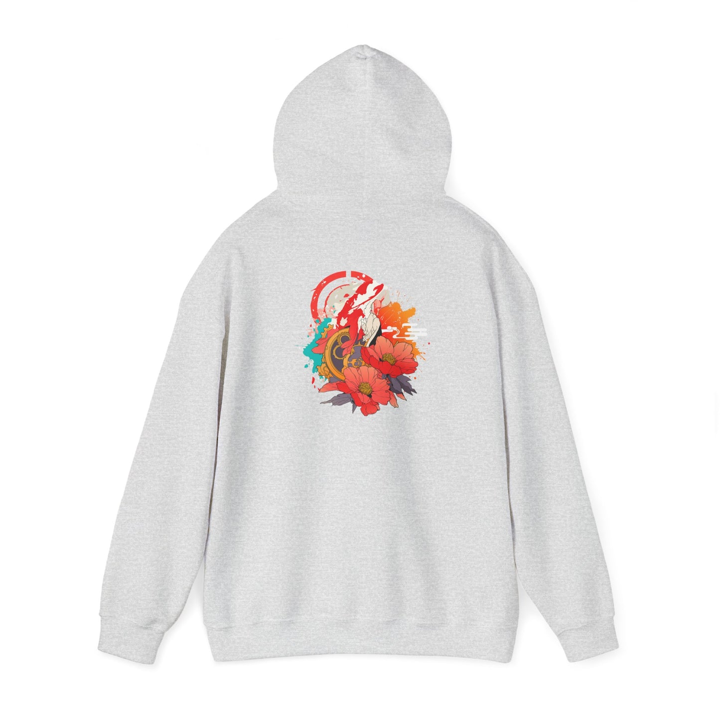 Steampunk Japanese Flowers Elephant Unisex Heavy Blend™ Hooded Sweatshirt