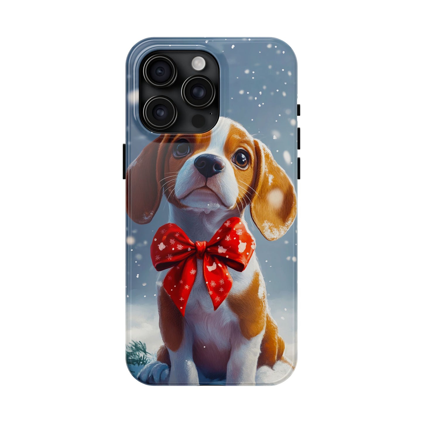 Snowy Cute Christmas Beagle Tough Phone Cases