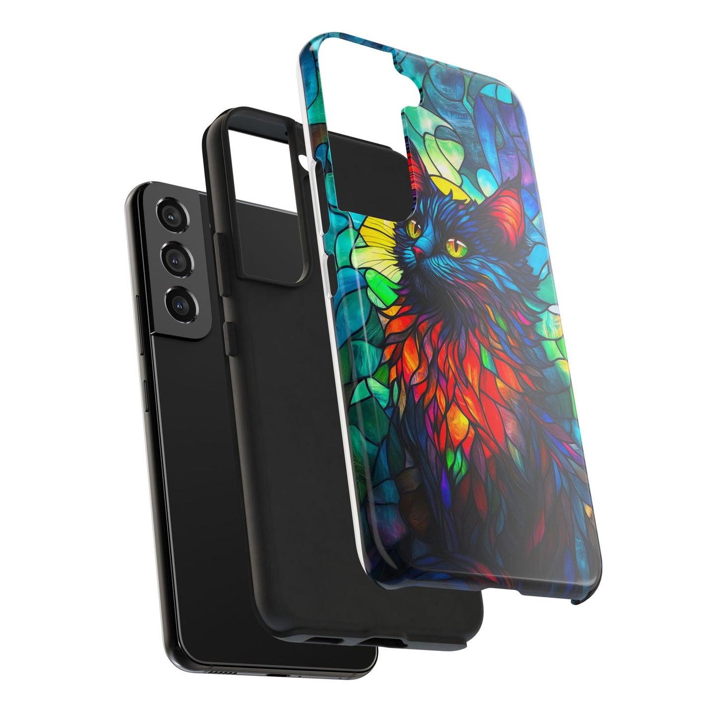 Stained Glass Cat Tough Phone Cases